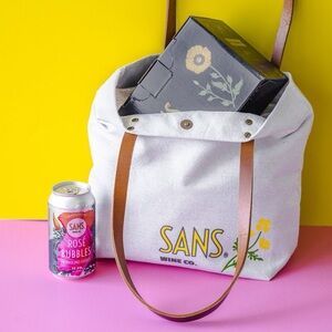 SANS WINE CO. Eco-Friendly Tote Bag with Leather Straps
